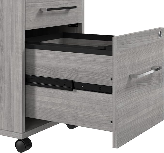 Bush Business Furniture Hustle 72W x 30D Computer Desk and Storage Cabinet with Drawers and Shelves in Platinum Gray, Modular Office Table for Home and Professional Workspace