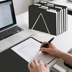 File Folder, HERKKA 30 Pack 1/3 Cut Tab File Folders, File Folders Great for Organizing and Filing, Letter Size, Black