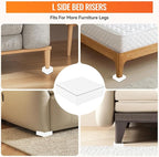 shouwuhho Furniture Risers, 4 Pack Bed Risers with Non-Slip Grip and Heavy Duty Support, 1 Inch 2 Inch 3 Inch 4 Inch Height Lift for Couch, Sofa, Table, Desk, Chair, Refrigerator - White, 1+1+1 Inch