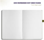VIVID SCRIBBLES Dotted Journal – 140gsm Bleed Proof Thick White Paper – 200 Numbered Dot Grid Pages – 5.8 x 8.3 inch Bullet Dotted Notebook
