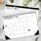 Desk Calendar 2026 - With 2 sticker, 17-Month (Aug 2025 - Dec 2026) Large 17x12 Inches, Desktop/Wall Monthly Calendar for Home, School & Office (Cat)