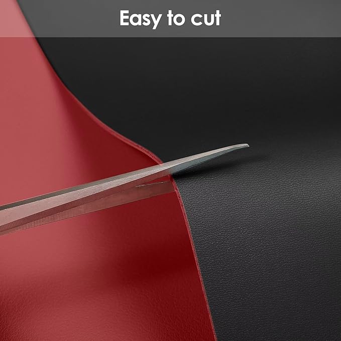 Zinkooat Leather Desk Mat,1.8mm Thick,14x60 Inch Desk Cover,Desk Protector Mat,Dresser Cover Top,Nail Table Mat,Dresser Cover,Quartz Countertop Protector,Table Sticker Cover(Black+Wine Red,14x60)