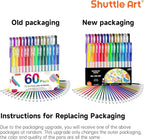 Shuttle Art Gel Pens, 60 Pack Gel Pen Set 30 Colored Gel Pen with 30 Refills for Adults Coloring Books Drawing Doodling Crafts Scrapbooking Journaling