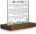 Life’s New Chapter Retirement Acrylic Desk Sign with Poem, Inspirational Gift for Women Men, Christian Office Decor, Farewell Keepsake for Coworker Friend Parent PA124
