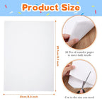 Outus 30 Pack Carbon Papers for Tracing, Graphite Carbon Copy Tracing Paper for Canvas Wood(8.5 x 11 Inch,White)