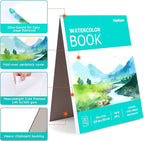 Watercolor Paper Pad, 9"x12" Water Color Paper, 140lb/300gsm Artist Painting Drawing Paper Book, Art Supplies for Adults Kids, Watercolors, Watercolor Paint Set, Sketchbook, Journal, Green