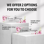 Custom Office Name Plate, Personalized Gifts for Women & Employees, Office Desk Accessory (Pink Orchid)