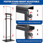 VAIIGO 2Pack Poster Stand for Display, Heavy Duty Floor Standing Sign Holder, Double-Sided Poster Board Stand, Adjustable Height Up to 80 inch, Outdoor Banner Stand for Board & Foam Display, Black