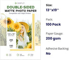 13 x 19 Double Sided Photo Paper Matte, Goefun 200GSM/54LB Inkjet Printer Paper for Posters and Art Prints, 100 Sheets