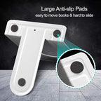 HappyHapi Book Ends, Non-Skid Metal Bookend for Shelves, Heavy Duty Book Ends, Office Book Stopper, 6 x 5 x 6 Inches, 6 Pieces / 3 Pairs (White)