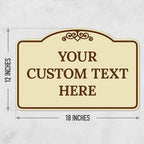 Custom Decorative Sign, Personalized Metal Sign for Business, Driveway, Home, Airbnb, Office Door Plaque, Brown Border Sign, 12x18 Inches, ACM, Fade Resistant, Made in USA by Sigo Signs