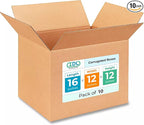 Medium Shipping & Moving Boxes 16x12x12 inches (10-Pack) - Extra Strength 200 lb vs Regular - Corrugated Boxes for Packaging Moving and Delivering - Square Box by IDL Packaging