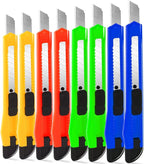 TIFICAL 8 Pack Box Cutter Utility Knife, 9mm Snap-off Box Cutter Retractable for Opening Packages Cartons, Boxes, Disposable Box Cutters Exacto Knife Perfect for Office and Home use