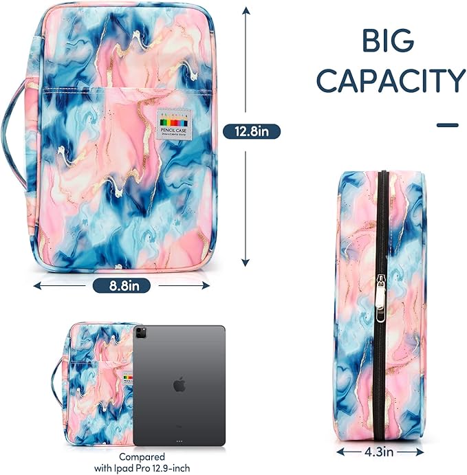 YOUSHARES Organizer Color Pencil 300 Slots - Pen Case Organizer with Handy Wrap & Zipper, Multilayer Holder for Prismacolor Colored Pencils & Gel Pen (Quicksand Pink)