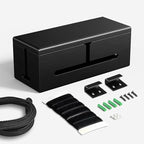 HomeBliss Large Cable Management Box-Stylish Wire Organizer, Wire Concealer and Wire Management Box-Wire Management Box with Protective Sleeve (Black)