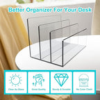 Boloyo Acrylic File Holder,1PC 3 Sections Clear File Organizer Mail Letter Sorter Desktop Folder Holder for Home Office School Envelope Bill Filling Paper Document