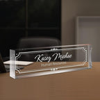 SalaGraphics Custom Engraved Acrylic Name Plates for Desks, Office Desk Plate Personalized, Decor Nameplate, Nurse Manager Employee Teacher Appreciation Gifts, Accessories (Flowers G)