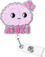 A&0x1 Funny Office Badge Reel | Retractable ID Card Badge Holder | Name Tag Medical Work Badge Clip for RN LPN CNA MA ER Night Shift Nurse Doctor | Nurse Gifts | Acrylic｜Alligator Clip