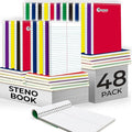 Rosmonde 48 Pack Bulk Spiral Steno Book, 6" x 9" Gregg Ruled Steno Notebook, Assorted Covers, 80 Sheets (160 Pages) Bulk Steno Notebooks for Writing Notes in Office, School, College, Spiral Note Pads