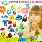 URSKYTOUS 110Pcs Animal Erasers Kids Desk Pets Pencil Erasers 3D Puzzle Eraser Bulk Mini Animal Food Toys Fun Cute Eraser for Classroom Rewards, Game Prizes, Treasure Box, Easter Egg Fillers