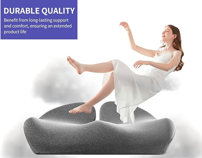 Pubemy SupremeComfort X-Large Gel Infused High Density Foam Seat Cushion for Office Chair, Kitchen Chair, Car Seats- Elevate Your Seating Experience -Pressure Sore and Tailbone Pain Relief
