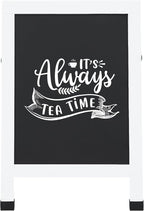 Sunnydaze Magnetic A-Frame Chalkboard Sign - Double-Sided Chalk Sandwich Board Sidewalk Sign - 30" x 20" - White