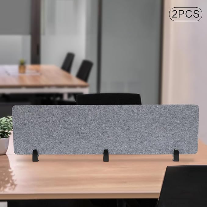 2 Pack Polyester Desk Dividers, Soundproof Room Divider Office Furniture Partitions, Privacy Desk Panel with Clamps, Stand Up Freestanding Desk Privacy Panel for Office Classroom(60" x 16")