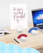 UCEC 3 Pack Paper Holder Stand for Typing – Portable Desktop Document Holder Clamp for A4 Papers and Copies, Non-Slip Typing Stand Copy Holders for Office, Home, Study, and Reading (White Blue Red)