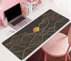Gold Mountains Mouse Pad Desk Pad,Extended Gaming Mouse Mat with Stitched Edges Non-Slip Waterproof Rubber Base Mous Mat for Office,Computer,Keyboard,Laptop and Home Desk Pad(27.5X11.8 in)
