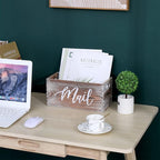 CFYACFY Mail Organizer Magazine Countertop Mail Storage Organizer for Home Mail and Key Holder for Desk Letter Basket Farmhouse Home Decor Mailbox Mail Basket 5.5*5.5*11.4 Inch