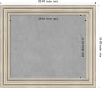 Amanti Art Silver Framed Magnetic Board 26x30 Medium Vision Board for use with Magnets, 100% Metal Sheet to Display Items as Office Decor or for Home Organization in mudroom, Kitchen or Kids Room