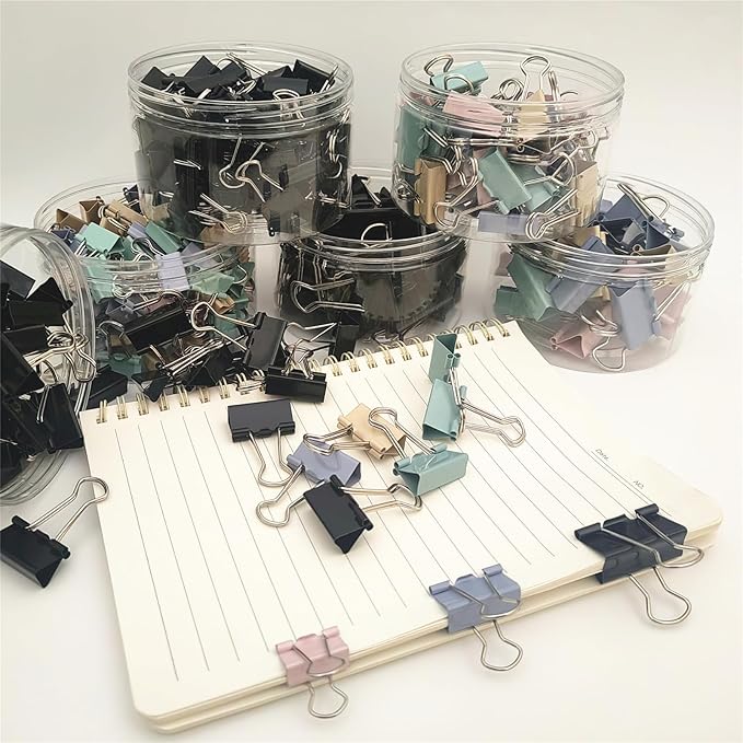 304 PCS Assorted Sizes Binder Clips Paper Clamps Including Large,Medium,Small Colored Paper Clips for Office Supplies Home School