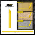 Zhehao 120 Pieces 2.8 mm Carpenter Pencils Lead Refills HB Refill for Construction Pencils Refills Mechanical for Writing Drawing Drafting Woodworking Construction(Yellow)