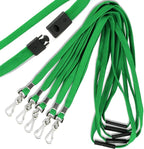 Ollain 25 Pack Breakaway Lanyard with J-Hook Bulk Flat Lanyards for Name tag ID Badges (Green, Breakaway 25 Pack)