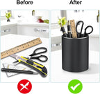 Dopaka Pen Holder Pencil Holder for Desk, Metal desk pen holder, Makeup Brush Holder, pencil cup, pen organizer for desk, for Office, School, Home, and Kids 3.9×3.14inch (Black)