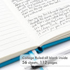 feela 15 Pack Pocket Small Notebooks Bulk, Mini Cute Notepads Hardcover College Ruled Lined Journals with Pen Holder for School Business Memos, with 15 Black Pens, 3.5”x 5.5”, A6, Teal