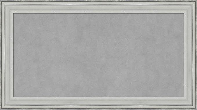 Amanti Art Silver Framed Magnetic Board 15x27 Small Vision Board for use with Magnets, 100% Metal Sheet to Display Items as Office Decor or for Home Organization in mudroom, Kitchen or Kids Room
