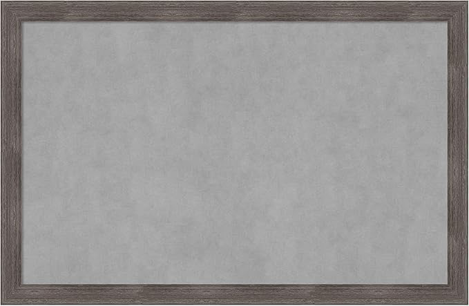 Amanti Art Grey Framed Magnetic Board 23x35 Large Vision Board for use with Magnets, 100% Metal Sheet to Display Items as Office Decor or for Home Organization in mudroom, Kitchen or Kids Room