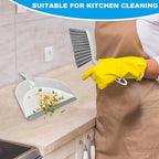 BSMstone Small Broom with Dustpan Combo Set Mini Broom and Brush Set Hand Sweeper for Cleaning Desk Office Kitchen Pet Nest (White)