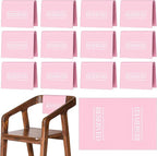 Buryeah 12 Pcs Reserved Seating Signs for Chairs Church Pew Reserved Chair Signs Placeholder with Printed Words for Weddings Parties Celebrations Receptions Church or Event (Pink)