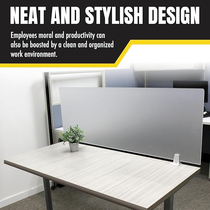 OBEX Frosted Acrylic Desk Mounted Privacy Panel, 12" x 30", Frosted