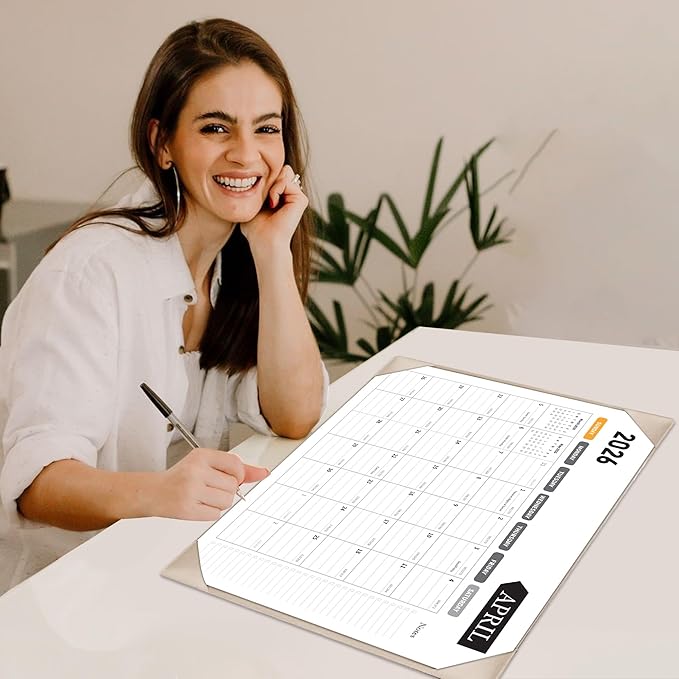 Large Desk Calendar 2026, Calendar with Desk Protecting Pad, 2026 Desk Calendar Large 22x17, Runs From January 2026 to June 2027, 18 Months, Big Desktop Calendar for Family Classroom and Office (Apricot)