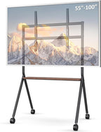 Glidesync Smart Board Stand for 55-100 Inch Interactive Whiteboards,Flat&Curved TVs,Holds Up to 265lbs,Height Adjustable Interactive Board Stand with Lockable Wheels for Office/Classroom/Home