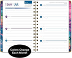 HARDCOVER 2026 Planner, 5.5"x8": 14 Months (November 2025 - December 2026), Daily Weekly Monthly Planner, Yearly Agenda, Bookmark, Pocket Folder and Sticky Note Set (Summer Bliss)