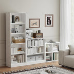 IRONMIX Metal 4 Cube Storage Organizer, White Short Bookshelf with Storage, Small Horizontal Bookshelf, 2 Tier Open Bookcase Cube Shelf, Small Closet Organization for Home Office Library (White, 700)