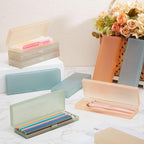 Fainne 24 Pcs Plastic Pencil Case Bulk Pencil Boxes Plastic Stationery Case Frosted Pen Box Pen Holder with Hinged Lid Snap Closure for Office(Single Layer,Morandi Colors,7.09 x 2.36 x 0.98 Inch)