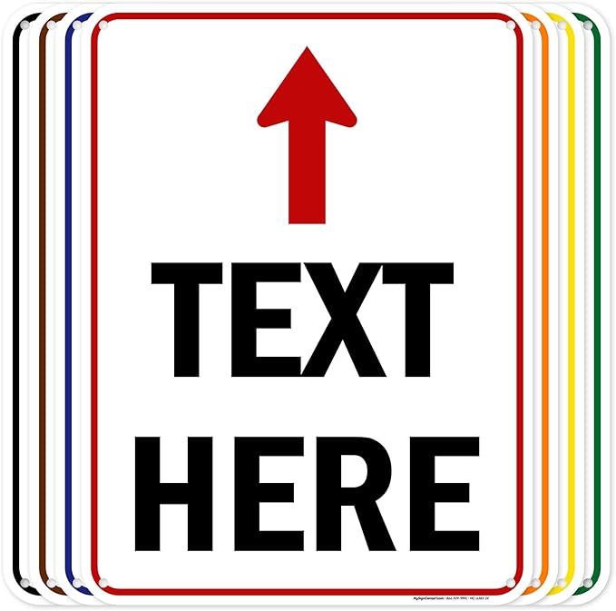 Custom Arrow,Custom Directional Sign, Up Arrow,18x24 Inches, 55 mil thick HDPE (high density polyethylene) Made in USA by My Sign Center