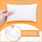 Reginary 80 Pack Canvas Zipper Makeup Bags Bulk Pencil Pouches Blank DIY Craft Canvas Cosmetic Bag Pouch with Zipper for Makeup Cosmetic Toiletry Stationary Storage (All White)