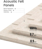 Fluxynara Felt Bulletin Board Tiles -28"x18" with 40 Adhesive Tabs, Cork Board Alternative for Office Decor, Push Pin Board Wall Organizer 6-Pack (Oatmeal)