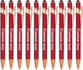 CRME Custom Pens Personalized Pen with Name Logo Engraved Metallic Wine Red Barrel Black Ink Click Pens Grip Retractable Ballpoint Pen Ideal for School Teachers Journaling Office Writing